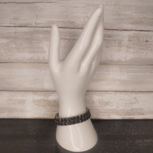 Two Stretch Black Rhinestone Bracelets